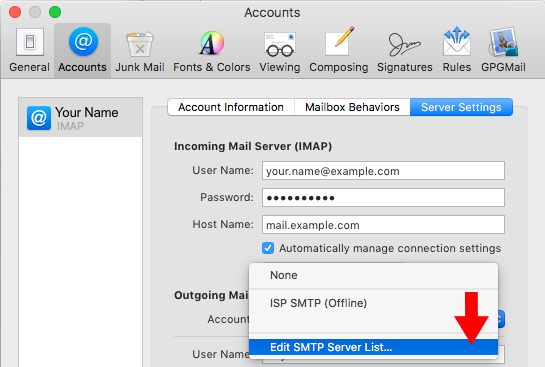 set up mac for gmail smtp